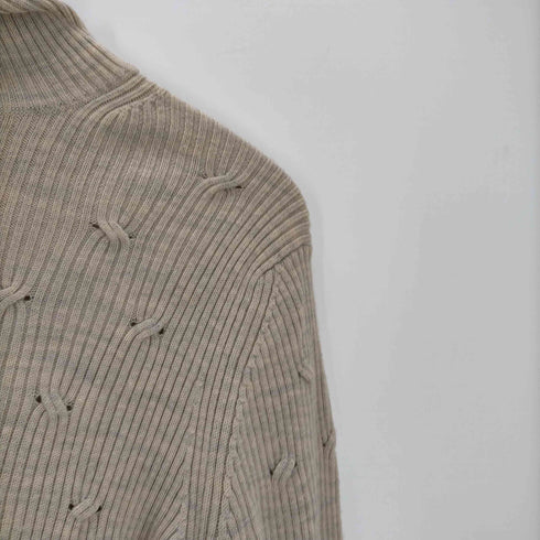 babaco 20AW CABLE EYELET TURTLE NECK SANDBEIGE ケーブル アイレット タートルネック ニット セーター レディース FREE