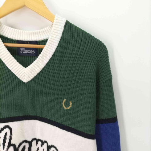 フレッドペリー FRED PERRY Thames Vネック ニット メンズ import:M