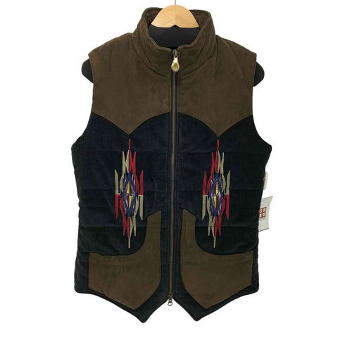 オベリスク Obelisk 00s Y2K archive Vest チマヨ柄 スエード×コーデュロイ 中綿 ベスト メンズ JPN:S