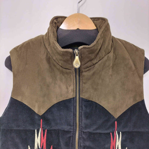 オベリスク Obelisk 00s Y2K archive Vest チマヨ柄 スエード×コーデュロイ 中綿 ベスト メンズ JPN:S