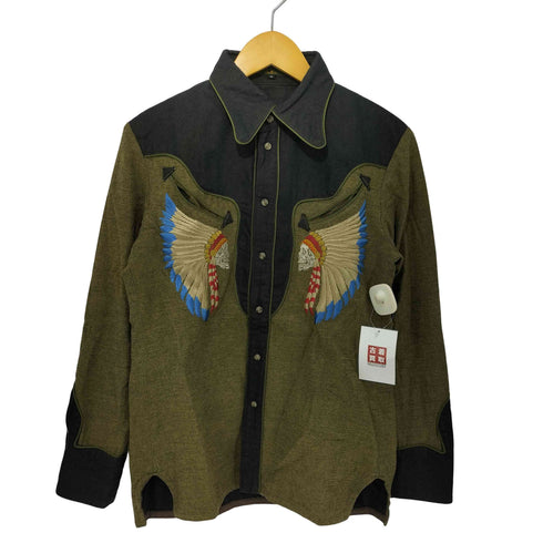 オベリスク Obelisk 00s Y2K archive Indian Head Western Shirts インディアンヘッド 刺繍 ウエスタンシャツ メンズ JPN:S