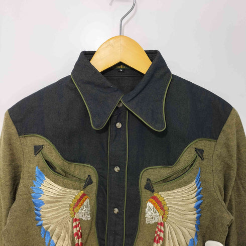 オベリスク Obelisk 00s Y2K archive Indian Head Western Shirts インディアンヘッド 刺繍 ウエスタンシャツ メンズ JPN:S