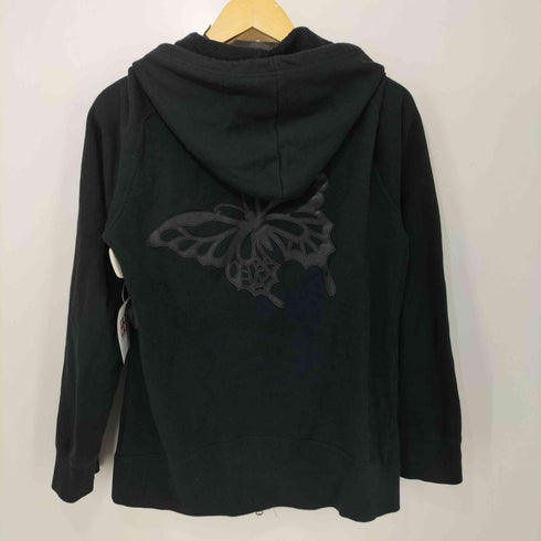 オベリスク Obelisk 00s Y2K archive Butterfly Hoodie 蝶 バタフライ 変形ジップ ジップアップ パーカー メンズ JPN:S