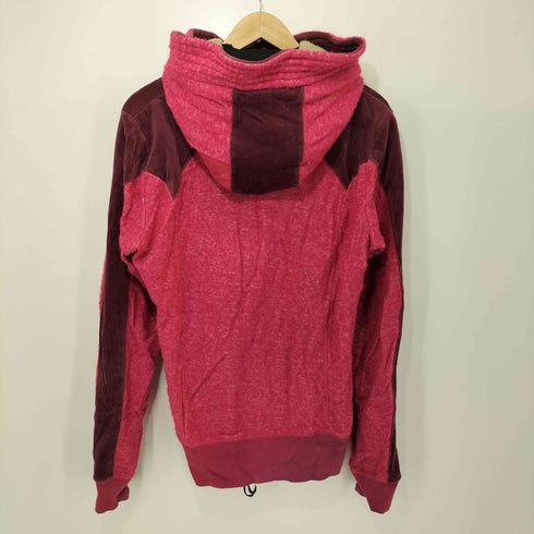 オベリスク Obelisk 00s Y2K archive Velour Zip Hoodie ベロア 切替 ダブルジップ ジップアップ パーカー メンズ JPN:S