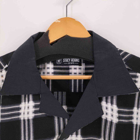 ステイシーアダムス STACY ADAMS フロント刺繍S/S チェックシャツ メンズ JPN:L