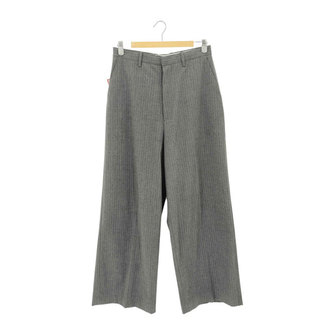 ジップフライ ストライプ ワイド スラックスパンツ メンズ