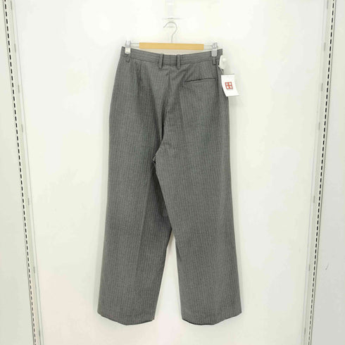 ジップフライ ストライプ ワイド スラックスパンツ メンズ