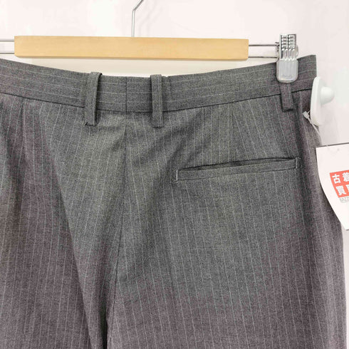 ジップフライ ストライプ ワイド スラックスパンツ メンズ