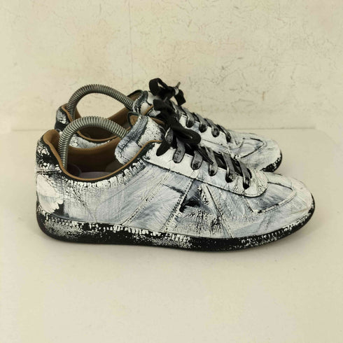 メゾンマルジェラ Maison Margiela ペンキ加工ジャーマントレーナーローカット スニーカー メンズ EUR:40