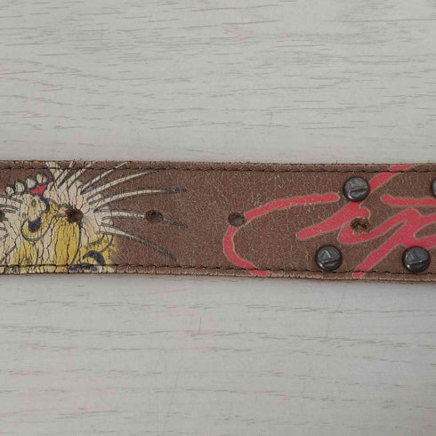 エドハーディー Ed Hardy レザー ロゴ タイガー ベルト Y2K メンズ S