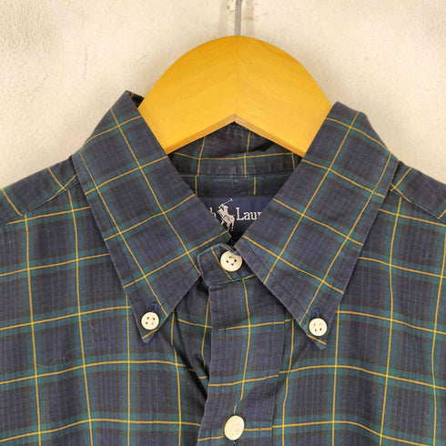 ラルフローレン RALPH LAUREN ポニー刺繍 チェック柄 ボタンダウン L/S シャツ メンズ import:S