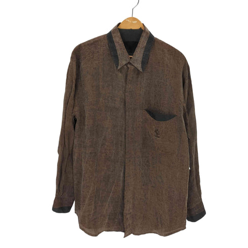 TEGER 比翼ボタン デザインL/S シルクシャツ メンズ JPN:L