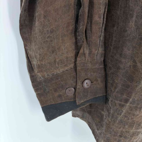 TEGER 比翼ボタン デザインL/S シルクシャツ メンズ JPN:L