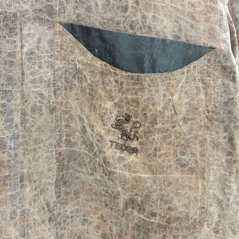 TEGER 比翼ボタン デザインL/S シルクシャツ メンズ JPN:L