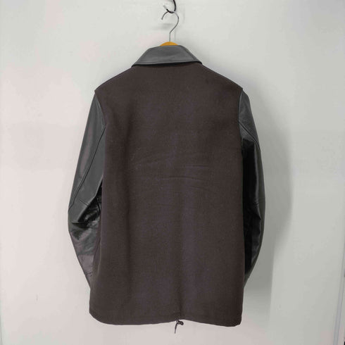 ラッドミュージシャン LAD MUSICIAN STADIUM JUMPER MIDDLE ウール レザー コーチスタジャン メンズ 16