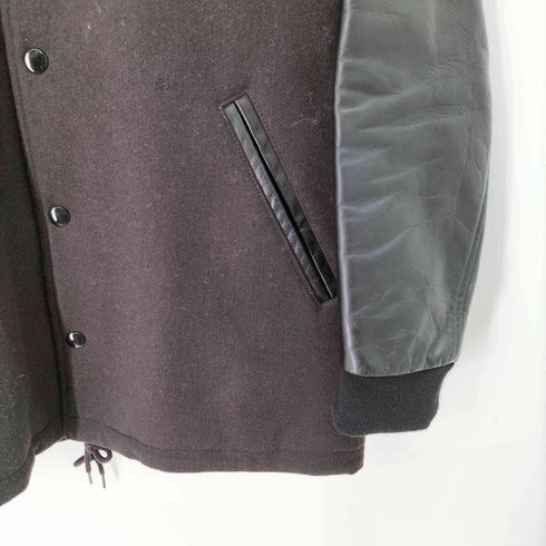 ラッドミュージシャン LAD MUSICIAN STADIUM JUMPER MIDDLE ウール レザー コーチスタジャン メンズ 16