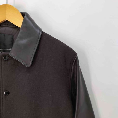 ラッドミュージシャン LAD MUSICIAN STADIUM JUMPER MIDDLE ウール レザー コーチスタジャン メンズ 16