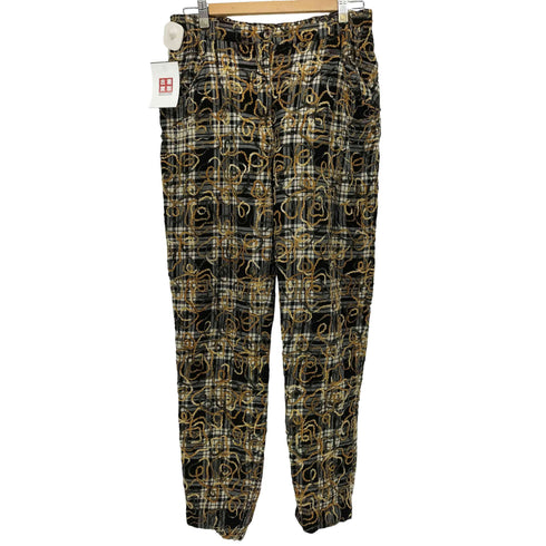 KOLOS PARIS OPTI ジップ ステッチ デザイン チェック パンツ EURO VINTAGE メンズ 42
