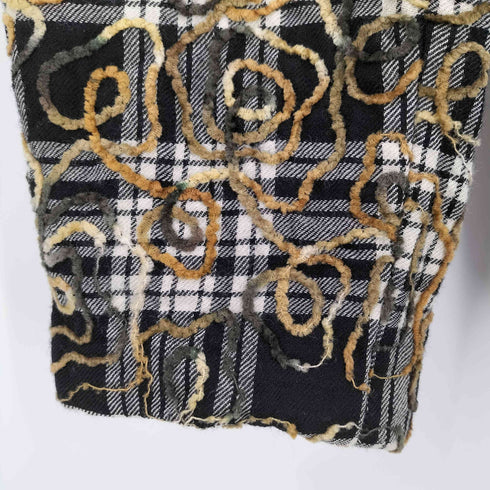 KOLOS PARIS OPTI ジップ ステッチ デザイン チェック パンツ EURO VINTAGE メンズ 42