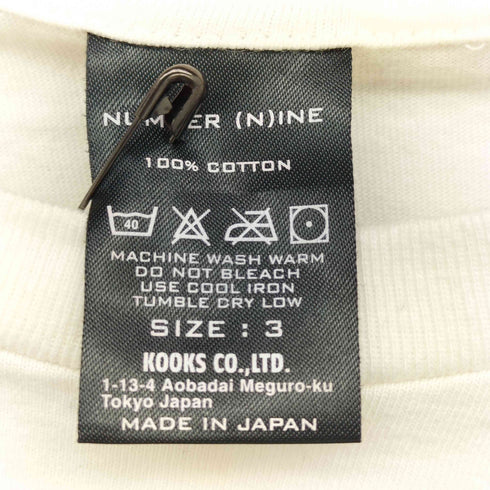 N NUMBER 12AW カート期 復刻デザイン ストーンズ クラック プリント S/S クルーネック Tシャツ メンズ JPN:3