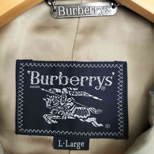 バーバリーズ BURBERRYS 90s 裏地ノバチェック 比翼ジップ ステンカラー ハーフコート メンズ import:L