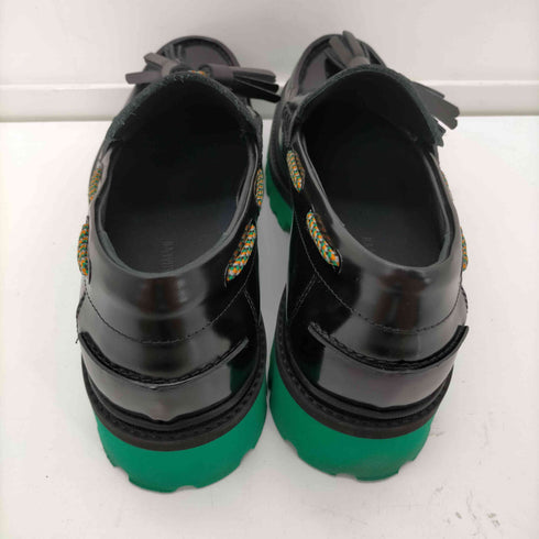 エンポリオアルマーニ EMPORIO ARMANI イタリア製 グリーンソール パテントレザー タッセル ローファー メンズ 9