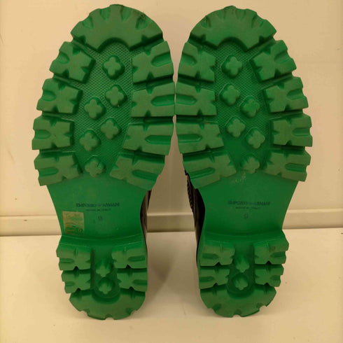 エンポリオアルマーニ EMPORIO ARMANI イタリア製 グリーンソール パテントレザー タッセル ローファー メンズ 9