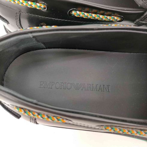 エンポリオアルマーニ EMPORIO ARMANI イタリア製 グリーンソール パテントレザー タッセル ローファー メンズ 9