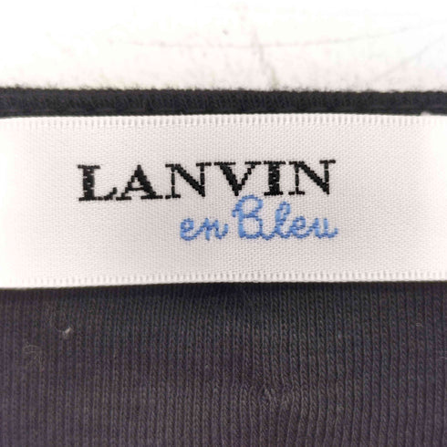 ランバン LANVIN コサージュ付き ボートネック ボーダー柄 ワンピース チュニック レディース 38