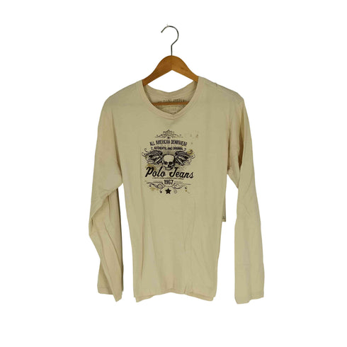 ポロジーンズカンパニーラルフローレン POLO JEANS COMPANY RALPH LAUREN スカル プリント ロングスリーブTシャツ メンズ import:L