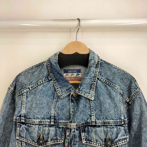 サムシング SOMETHING 80-90S ケミカルウォッシュ ジップアップ デニムジャケット レディース import:M