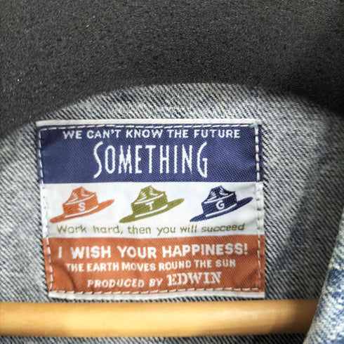 サムシング SOMETHING 80-90S ケミカルウォッシュ ジップアップ デニムジャケット レディース import:M