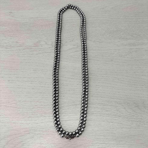A.SILVER 刻印 アンティークシルバー パール型 ネックレス レディース