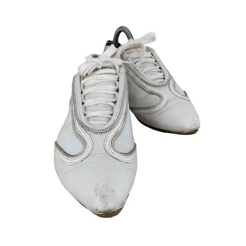 アレキサンダーマックイーン Alexander McQueen ジップデザインローカットレザースニーカー レディース 25