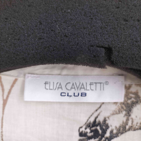 ELISA CAVALETTI イタリア製 装飾ボタン 総柄 S/S シャツブラウス レディース import:L