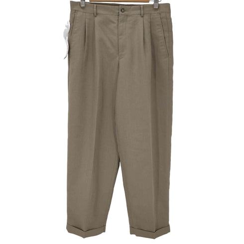 クレイボーン Claiborne 2タック ポリ レーヨン ヘリンボーン スラックス パンツ 裾ダブル メンズ 33/30
