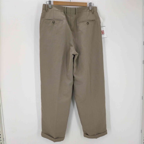 クレイボーン Claiborne 2タック ポリ レーヨン ヘリンボーン スラックス パンツ 裾ダブル メンズ 33/30