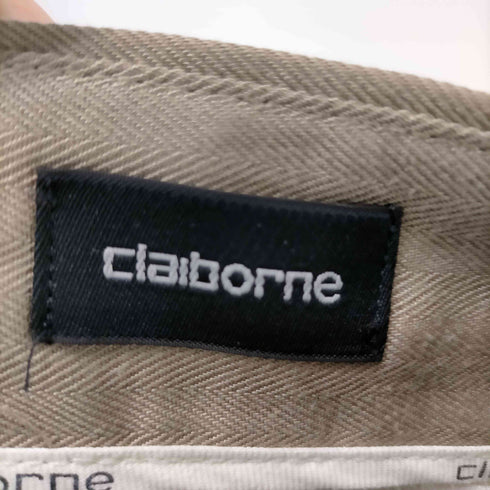 クレイボーン Claiborne 2タック ポリ レーヨン ヘリンボーン スラックス パンツ 裾ダブル メンズ 33/30