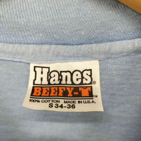ヘインズ Hanes 70-80s USA製 袖裾シングル CHINESE SHAR-PEI フロントプリントクルーネックTシャツ メンズ S