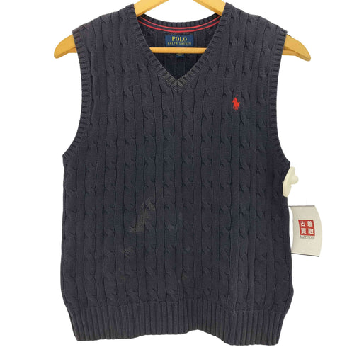 ポロラルフローレン POLO RALPH LAUREN 現行タグ ポニー刺繍 Vネック ニットベスト レディース M 10-12