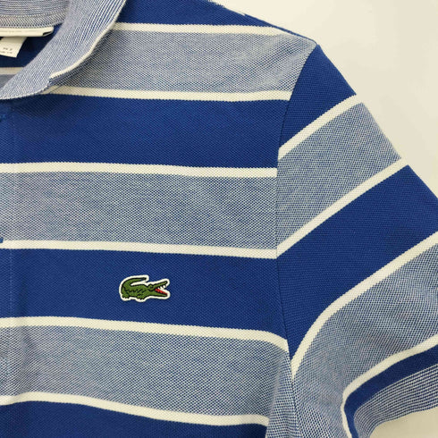 ラコステ LACOSTE ロゴ刺繍 ボーダー 半袖 ポロシャツ メンズ import:XS