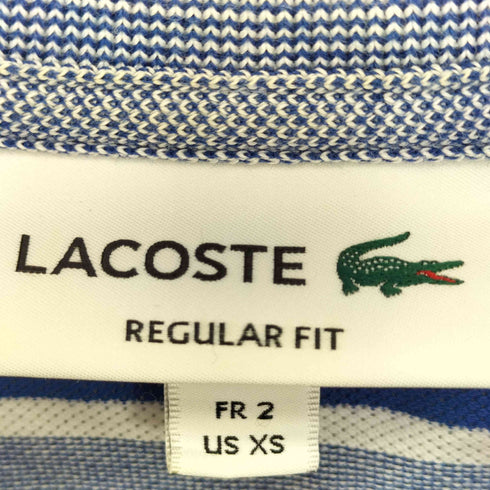 ラコステ LACOSTE ロゴ刺繍 ボーダー 半袖 ポロシャツ メンズ import:XS