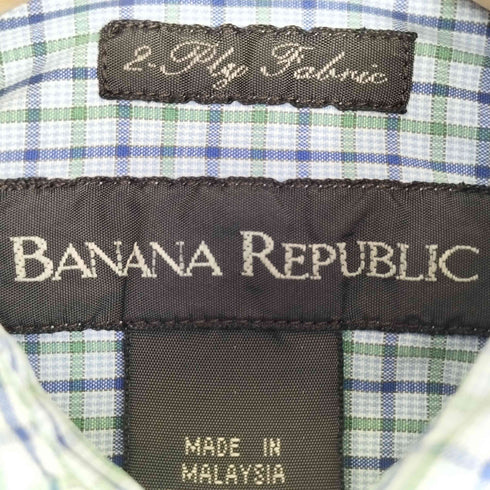 バナナリパブリック BANANA REPUBLIC 90s 2-ply fabric ギンガムチェック ボタンダウンシャツ メンズ import:S