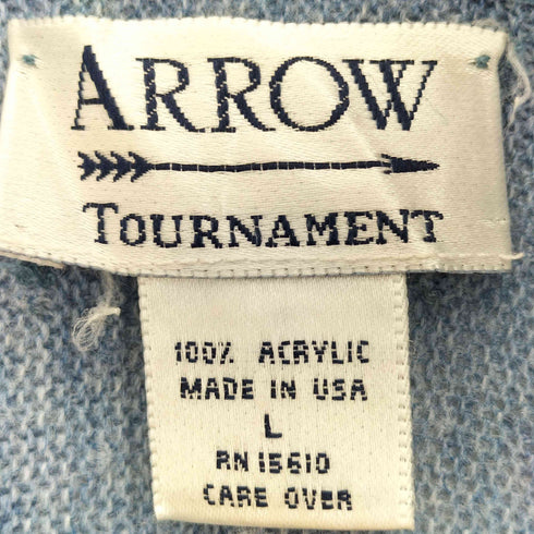 アロー ARROW TOURNAMENT 90s USA製 アクリル カーディガン メンズ import:L