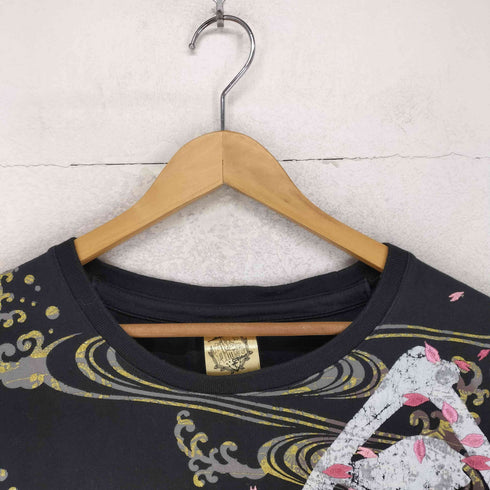 和柄 桜 アニメプリントTシャツ メンズ JPN:XL