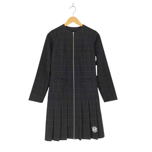 niimi ノーカラージップアップシャツワンピース domestic レディース