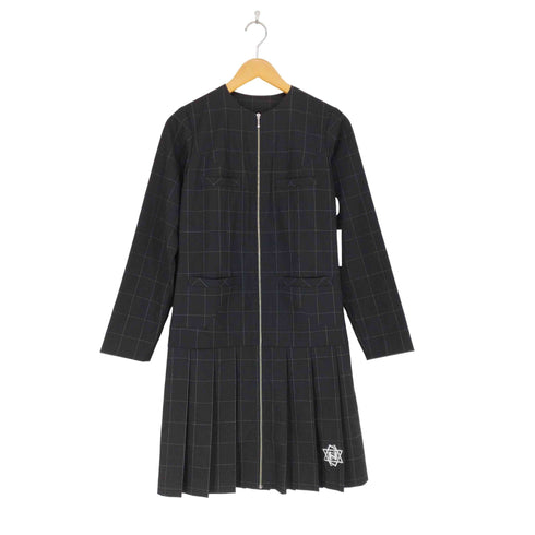 niimi ノーカラージップアップシャツワンピース domestic レディース