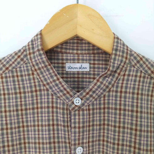 スティーブンアラン Steven Alan C/LY CHECK BAND COLLAR WORK SHIRT メンズ JPN:S