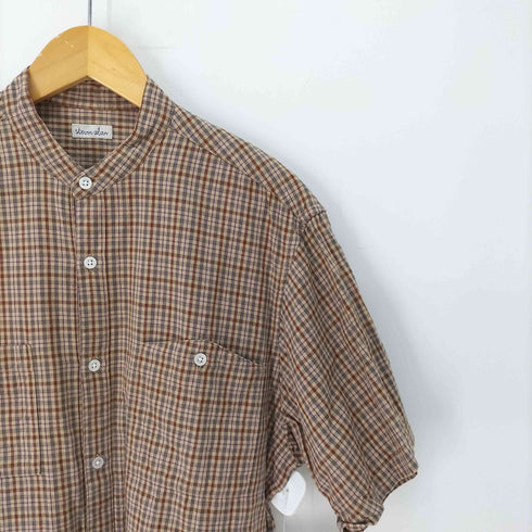 スティーブンアラン Steven Alan C/LY CHECK BAND COLLAR WORK SHIRT メンズ JPN:S