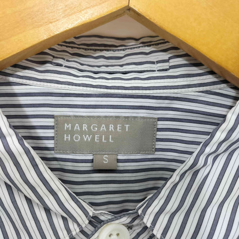 マーガレットハウエル MARGARET HOWELL コットン ストライプ L/Sシャツ メンズ JPN:S